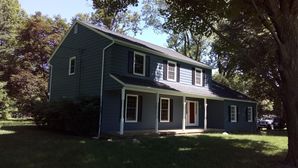 Before (white) & After (blue) Exterior House Painting in Akron, OH (2)
